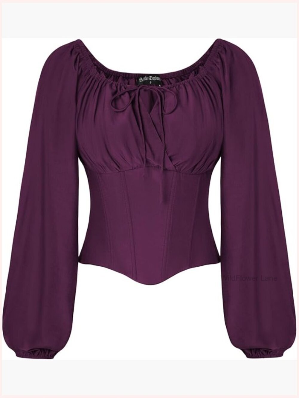 Elastic Neckline Corset Blouse Renaissance Peasant Top